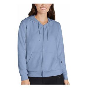 NWT Eddie Bauer Women's Relaxed Fit Ultra Soft Full Zip Hoodie Blue S $70 RR51